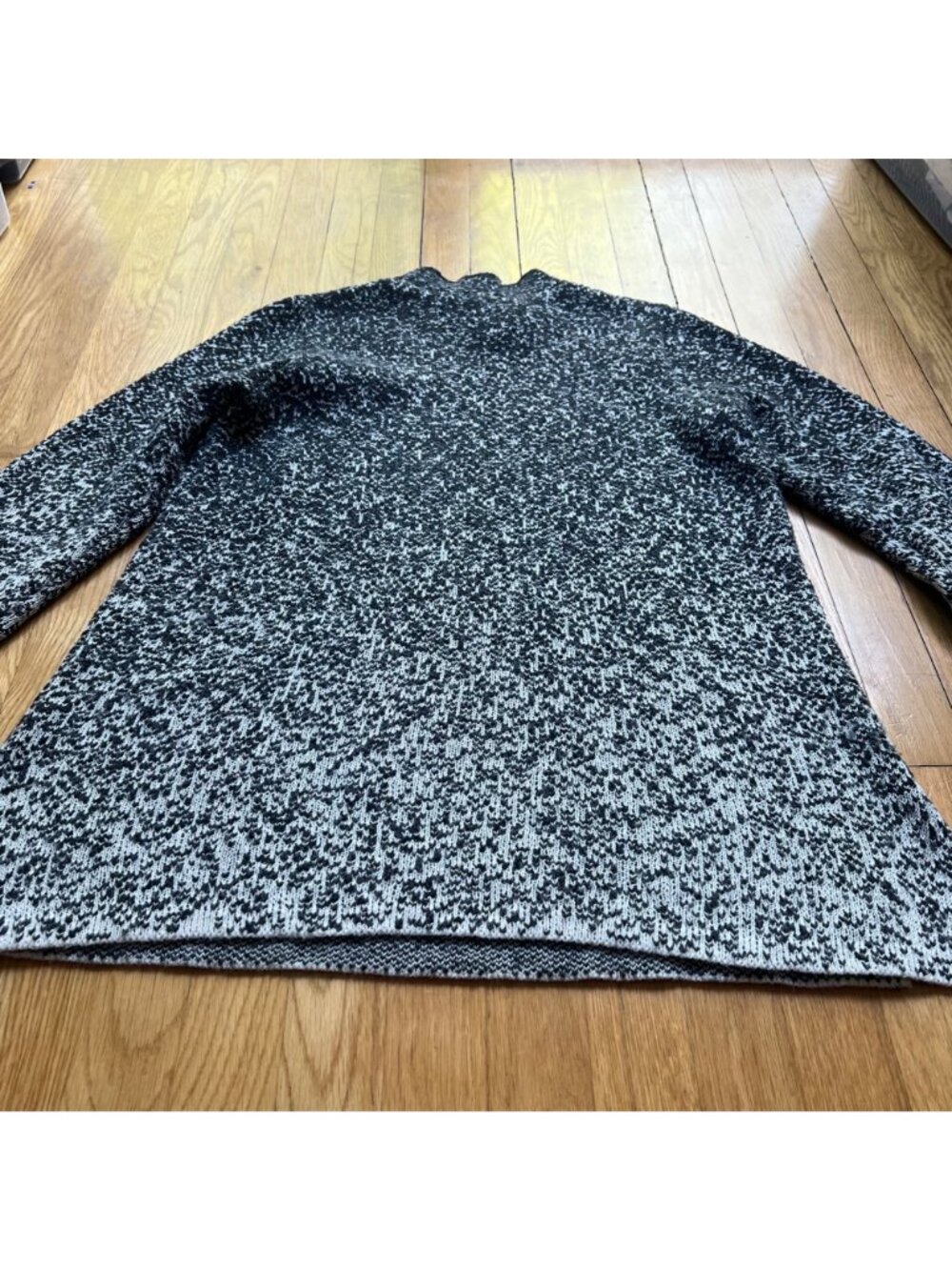 J. Jill Pure Jill Size M Gray Black Gradient Ombre Knit Mock Neck Tunic Sweater - Picture 11 of 16